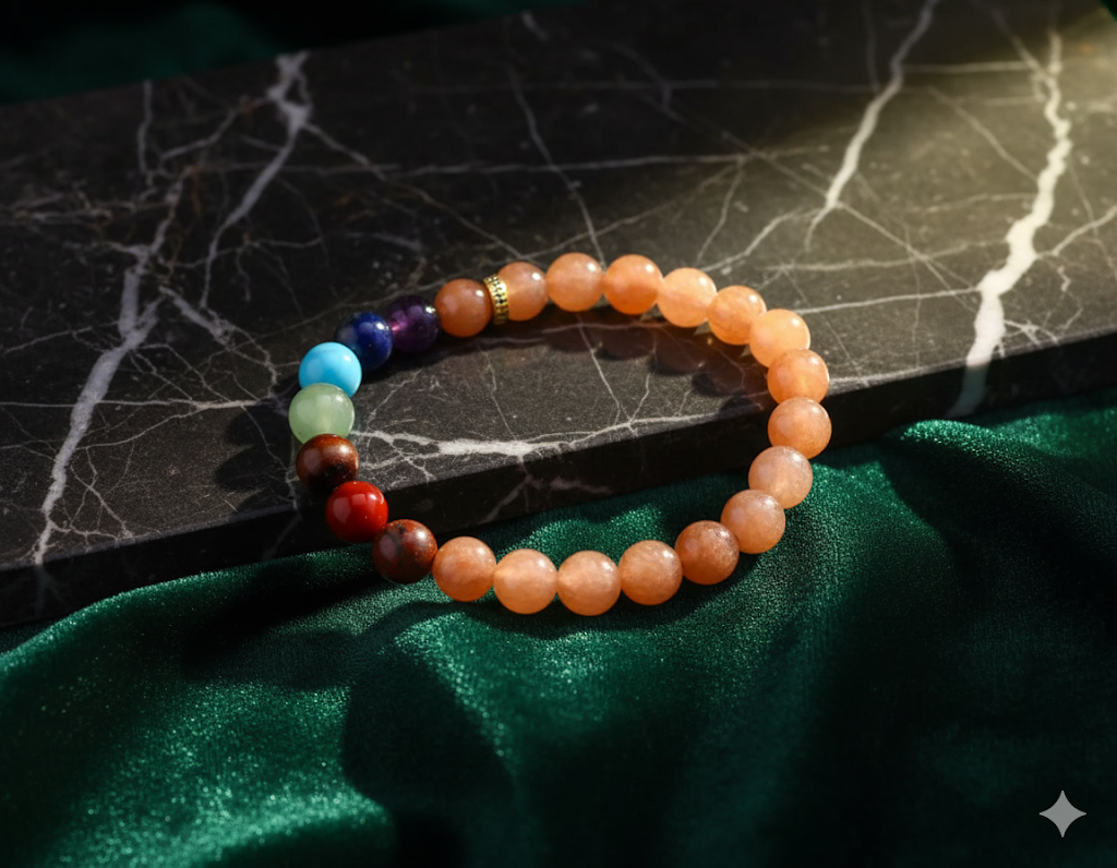 7 Chakra Adjustable Bracelet 8 MM Size