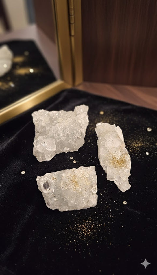 Natural Apophyllite Cluster 3 Pieces – 290g Healing Crystal Set 💎