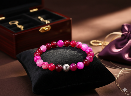 Pink Agate Adjustable Bracelet