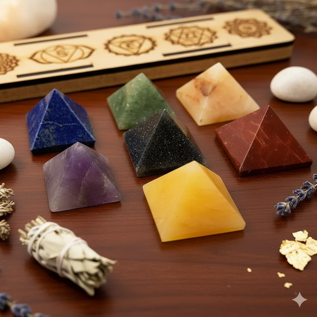 7 Chakra Mix Pyramid Symbol Set