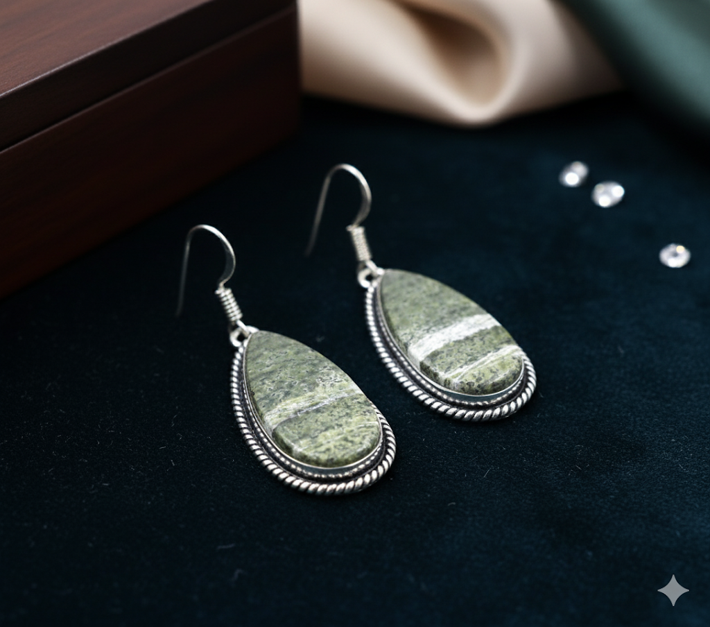 Natural Swiss Opal Earrings | Handmade Elegant Crystal Jewelry