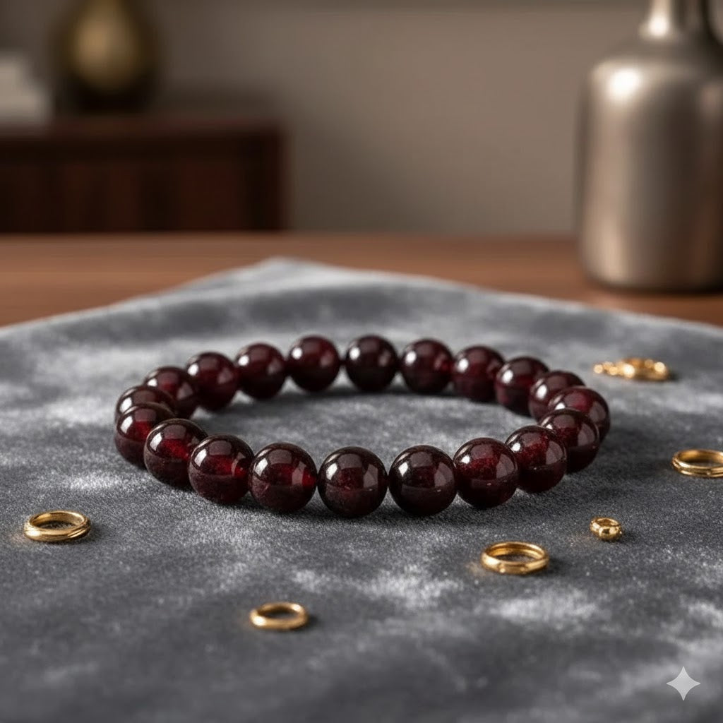 Garnet Bead Bracelet