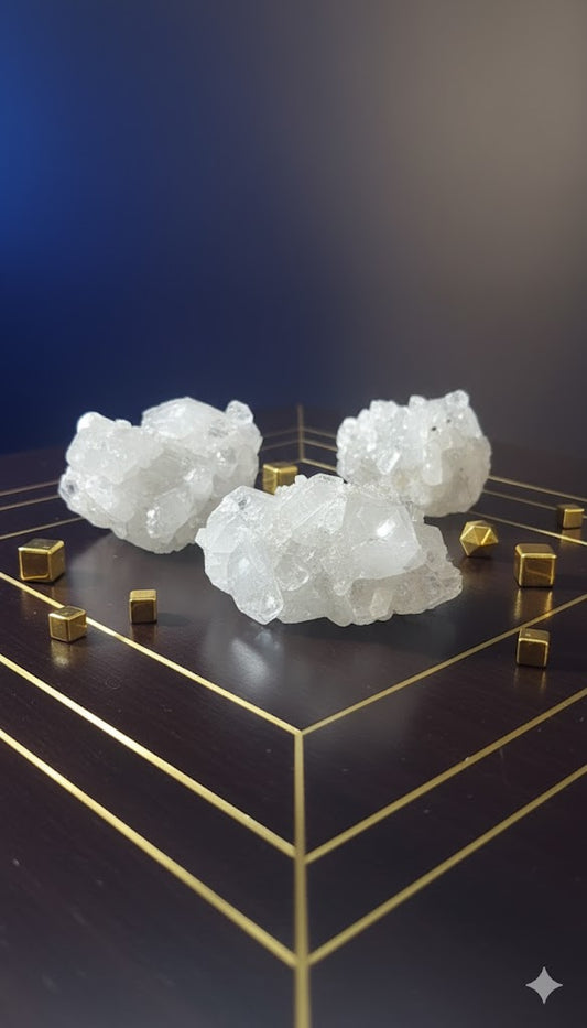 Natural Apophyllite Cluster 3 Pieces – 315g Healing Crystal Set 💎