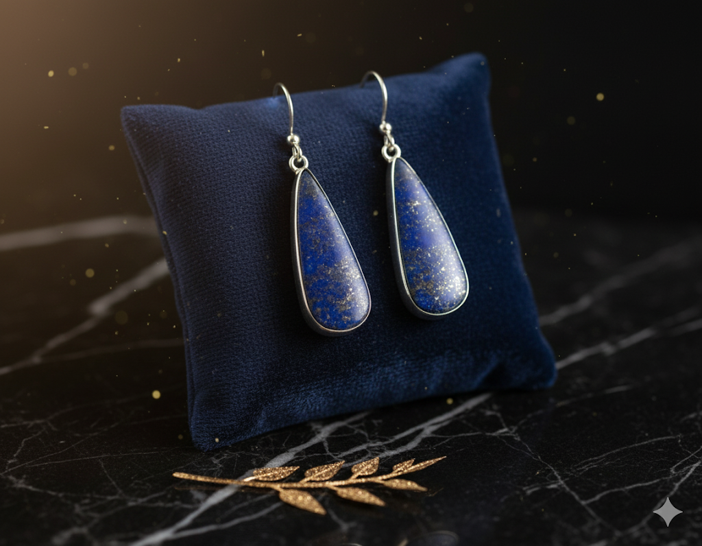 Natural Lapis Lazuli Earrings | Handmade Healing Gemstone Jewelry