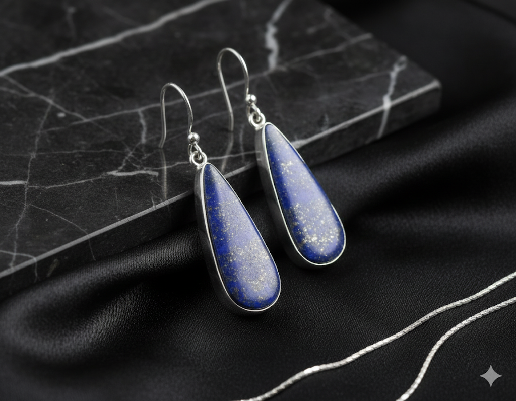 Natural Lapis Lazuli Earrings | Handmade Healing Gemstone Jewelry