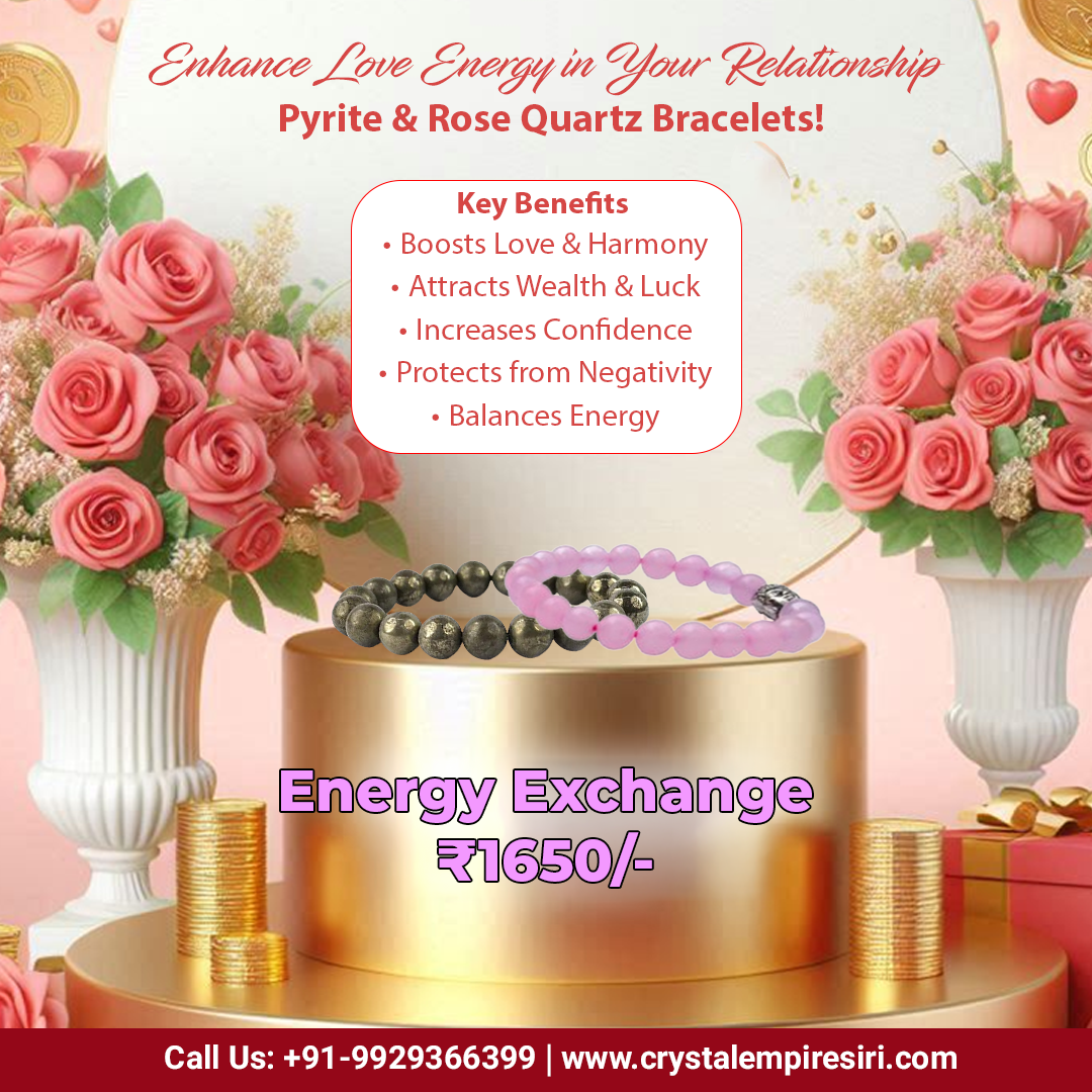 Attract Love & Wealth Combo | Pyrite & Rose Quartz Bracelet | Love & Abundance Energy