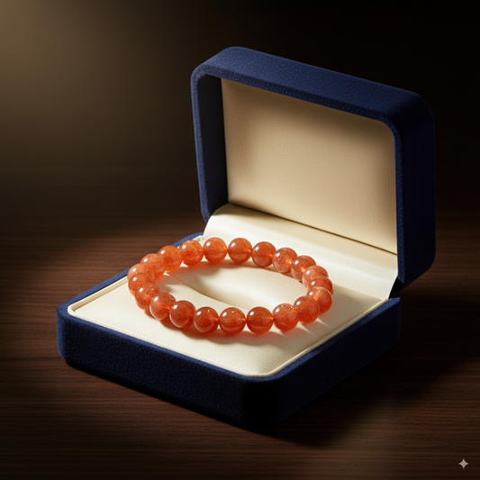 Sunstone Beaded Bracelet - 8 MM Size