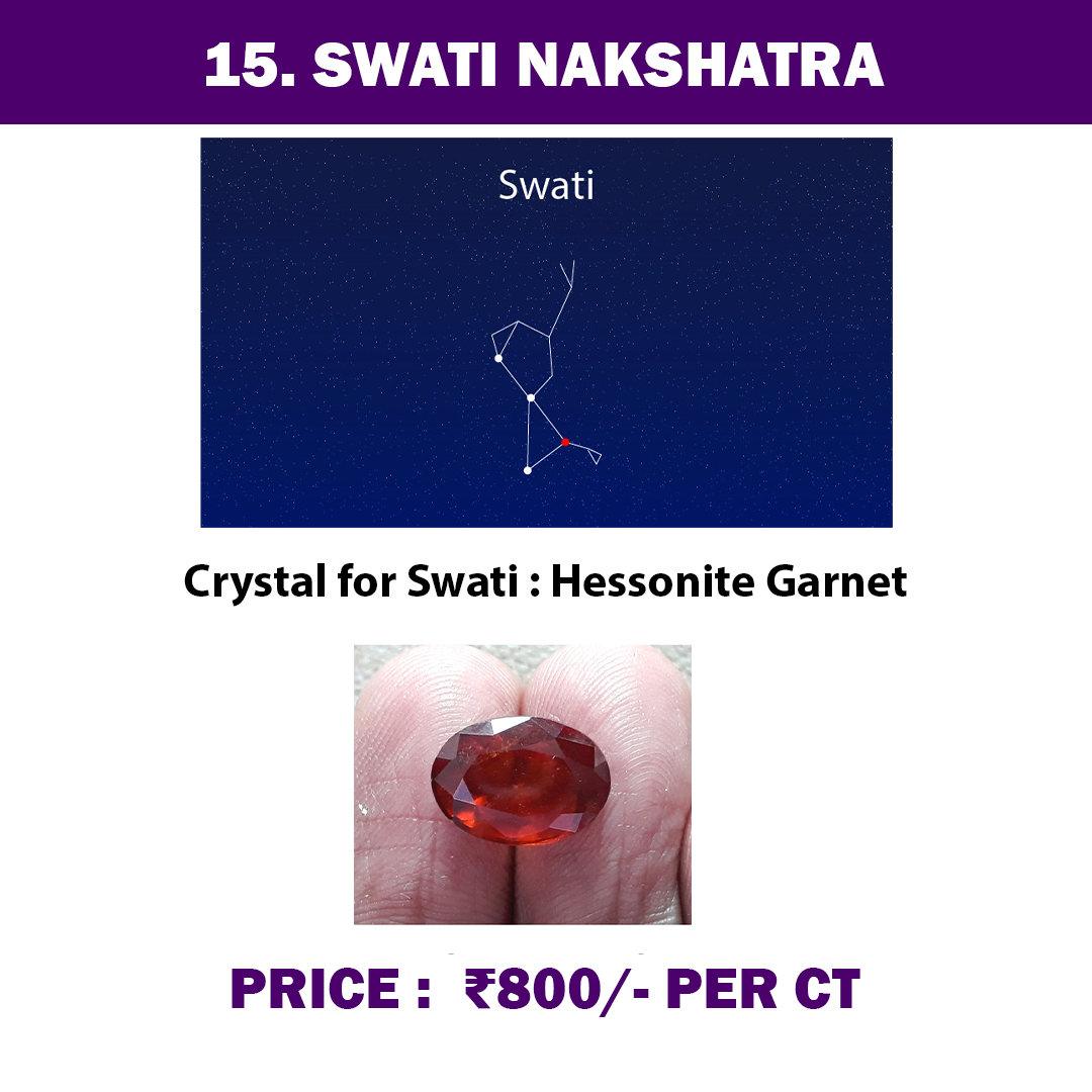 15. Swati Nakshatra Crystal | Hessonite Garnet Cut Gemstone