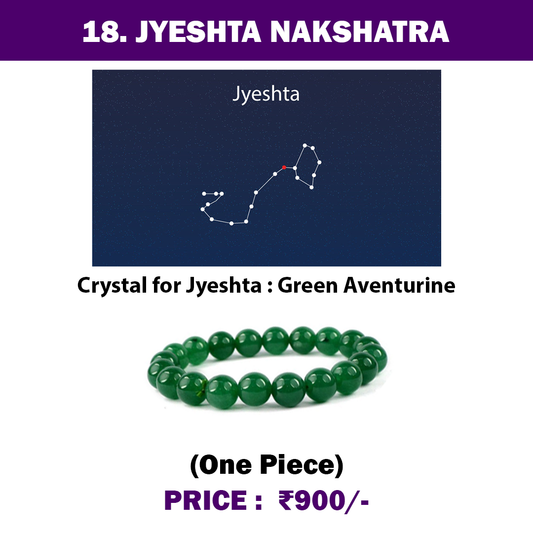 18. Jyeshta Nakshatra Crystal | Green Aventurine Bracelet