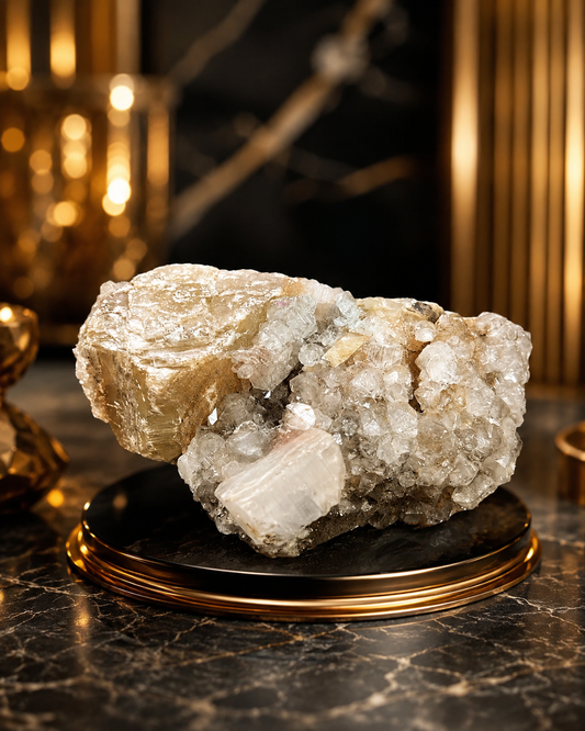 Apophyllite with Calcite Crystal Cluster – Natural Healing Stone 1075 Gram