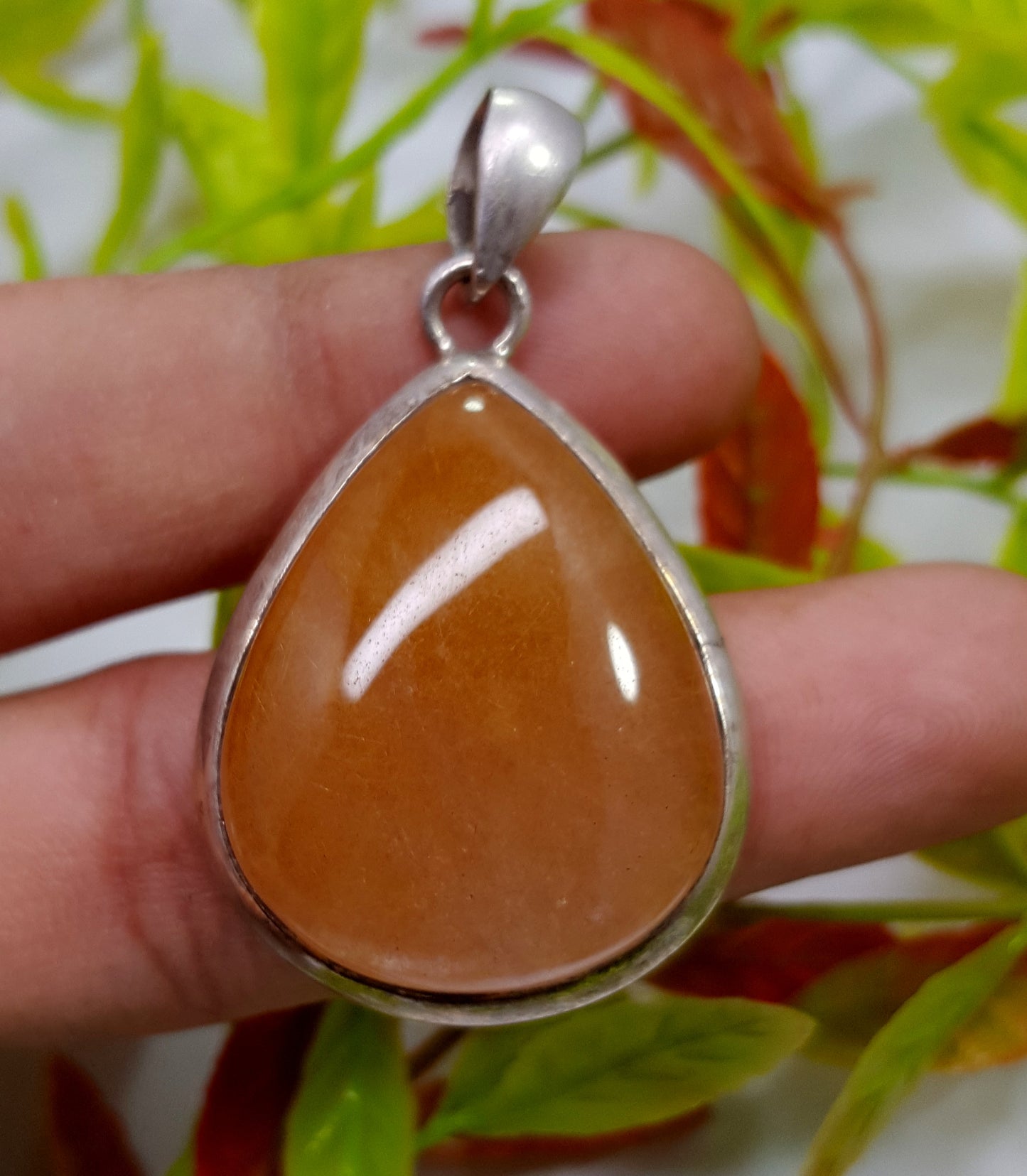 Natural Yellow Aventurine Gemstone Pendant, 925 Sterling Silver Pendant, Rare Crystal Pendant, Handmade Pendant