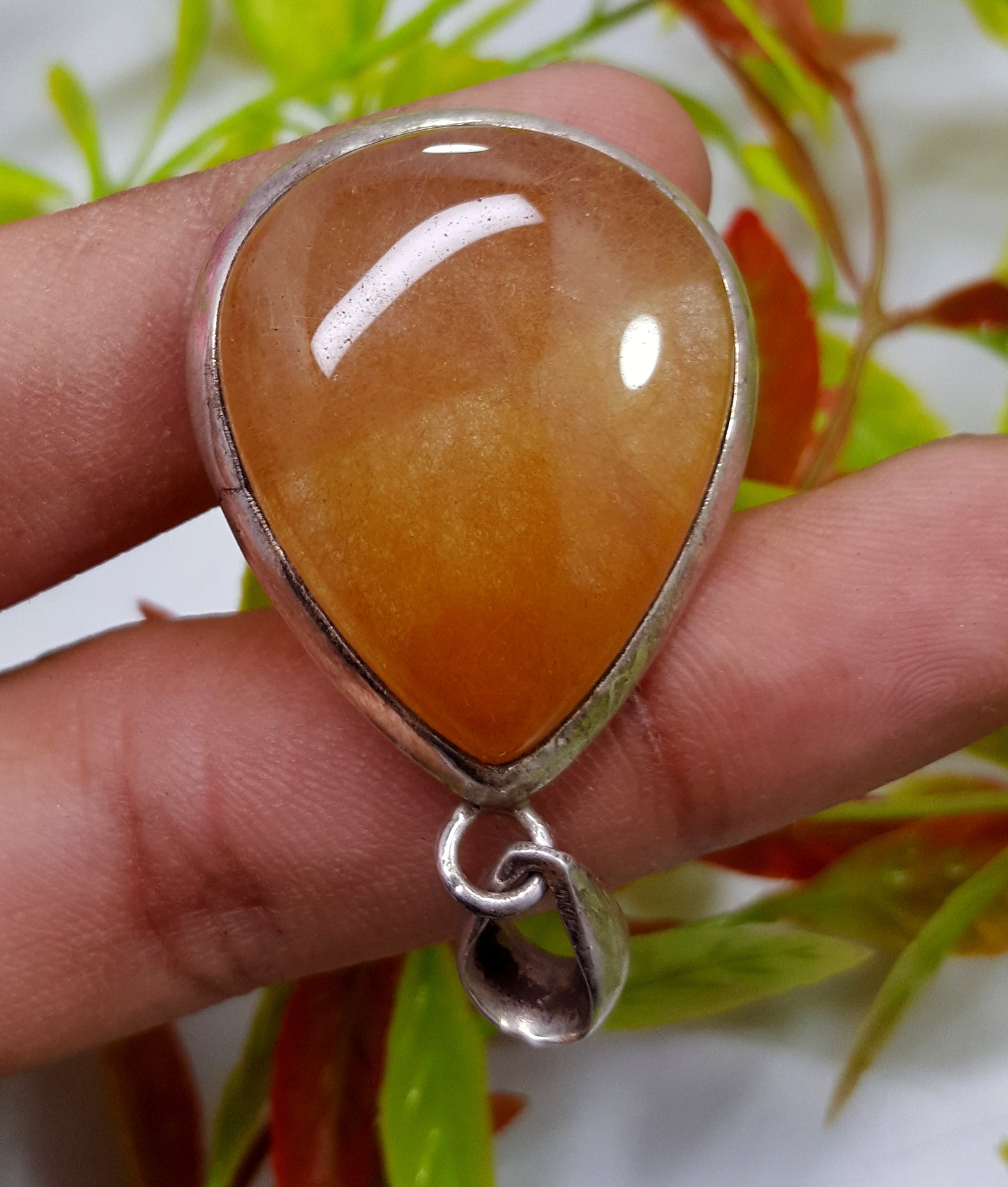 Natural Yellow Aventurine Gemstone Pendant, 925 Sterling Silver Pendant, Rare Crystal Pendant, Handmade Pendant