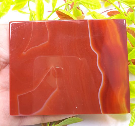 Lovely banded sliced and polished slab of brown agate,