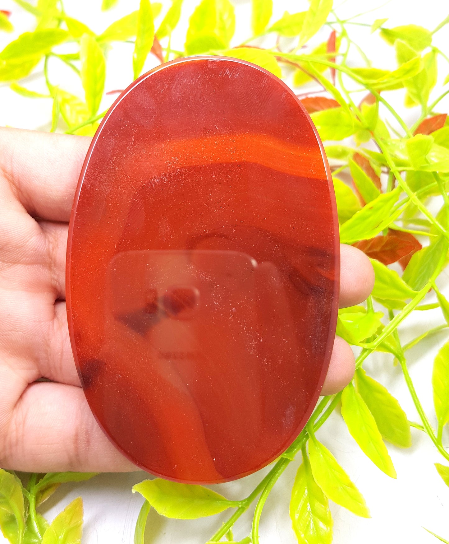 Lovely banded sliced and polished slab of brown agate,