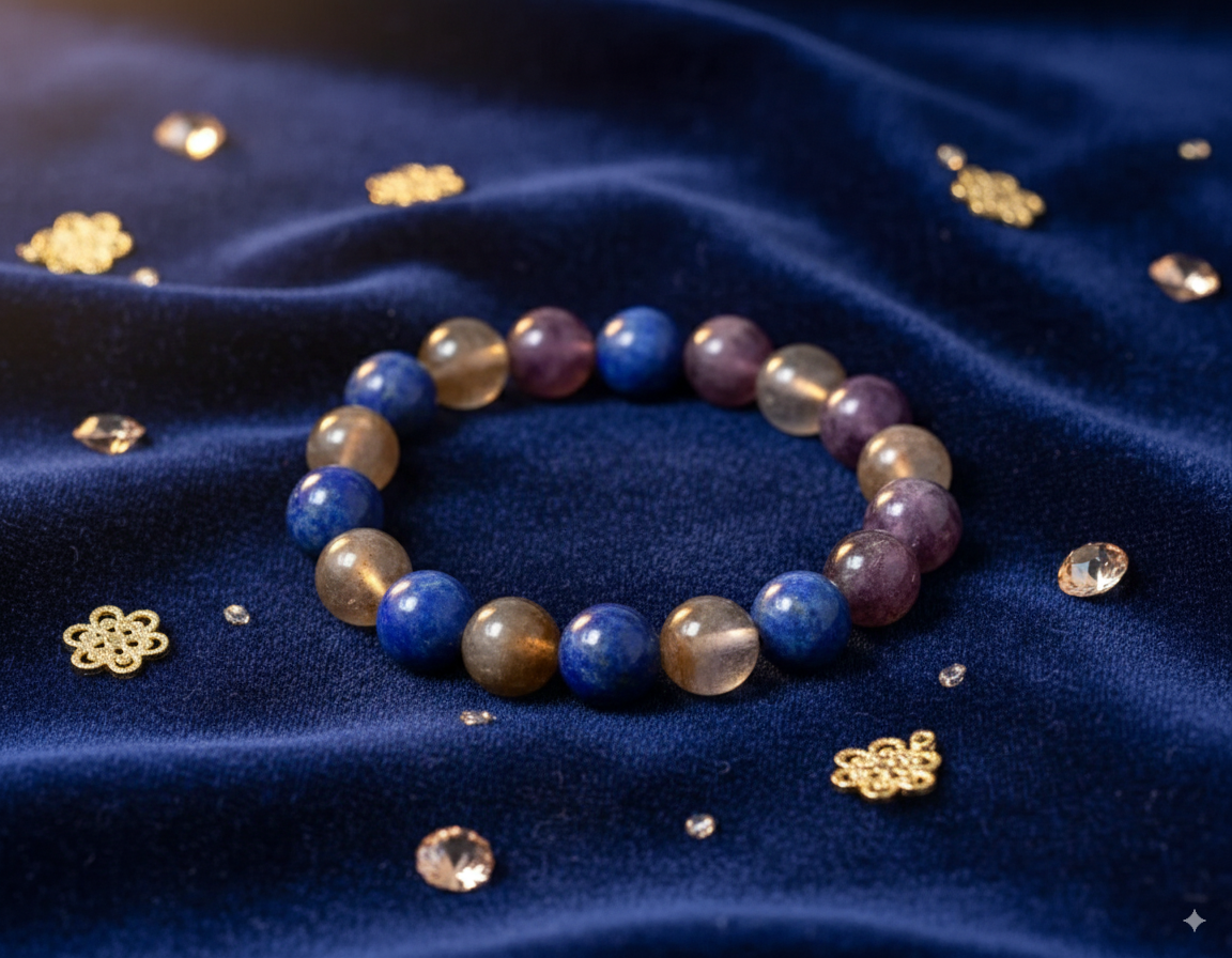 Labradorite, Lapis Lazuli And Lepidolite Bead Child Bracelet