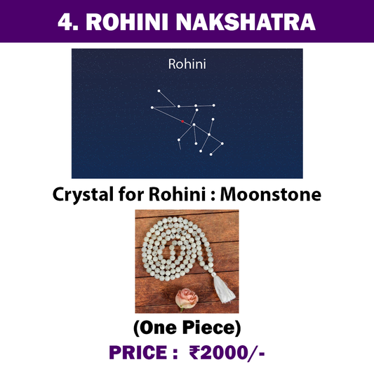 4. Rohini Nakshatra Crystal | Moonstone Mala