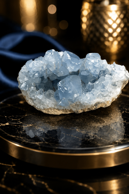 Celestite Cluster Crystal for Peace, Meditation & Divine Energy 125 Gram