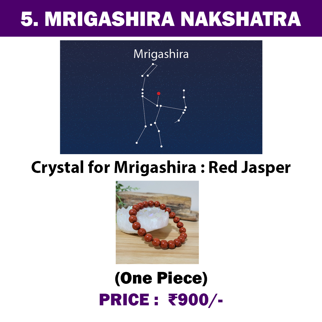 5. Mrigashira Nakshatra Crystal | Red Jasper Bracelet