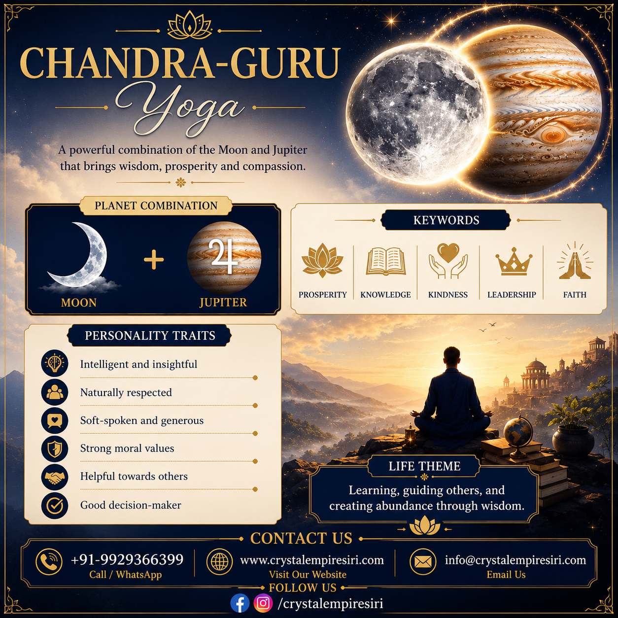 Chandra-Guru Yoga Benefits Balance Emotions • Expand Wisdom • Attract Prosperity