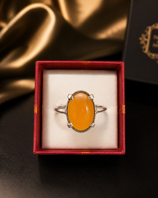 Yellow Hakik Adjustable Ring | Natural Agate Gemstone Ring Online