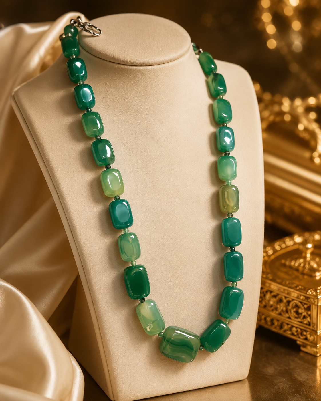 Natural Agate Beaded Necklace | Elegant Statement Necklace for Women