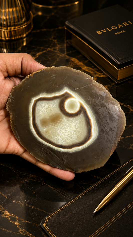 Natural Agate Plate for Crystal Charging, Decor & Positive Energy 200 Gram