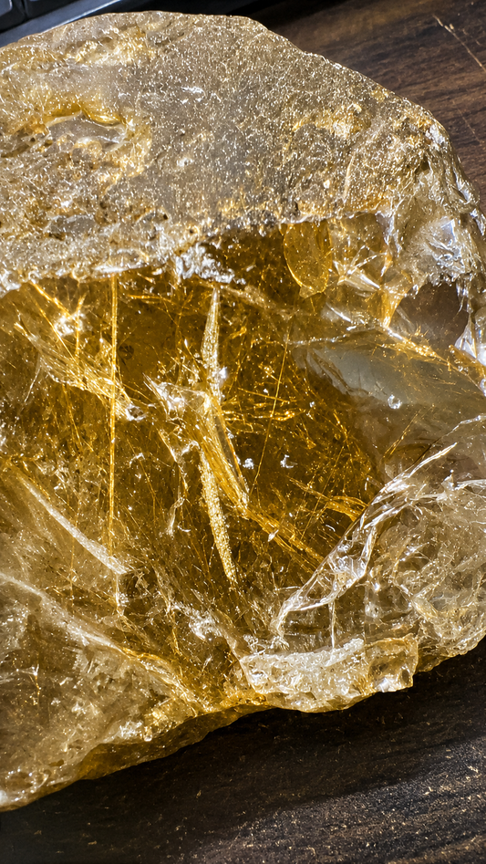 Golden Rutile Quartz Raw Stone for Wealth, Success & Positive Energy 2260 Gram