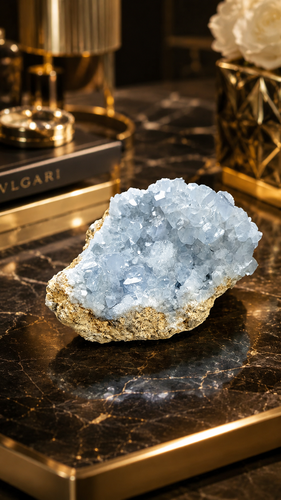 465 Gram Natural Celestite Cluster – Premium Healing Crystal Décor