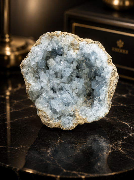1065 Gram Natural Celestite Cluster – Premium Sky Blue Crystal Décor for Healing & Meditation