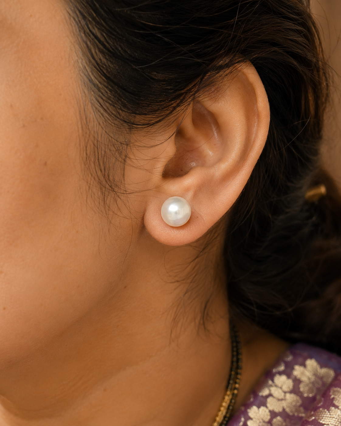 Premium White Pearl Stud Earrings | Elegant Classic Jewelry for Women