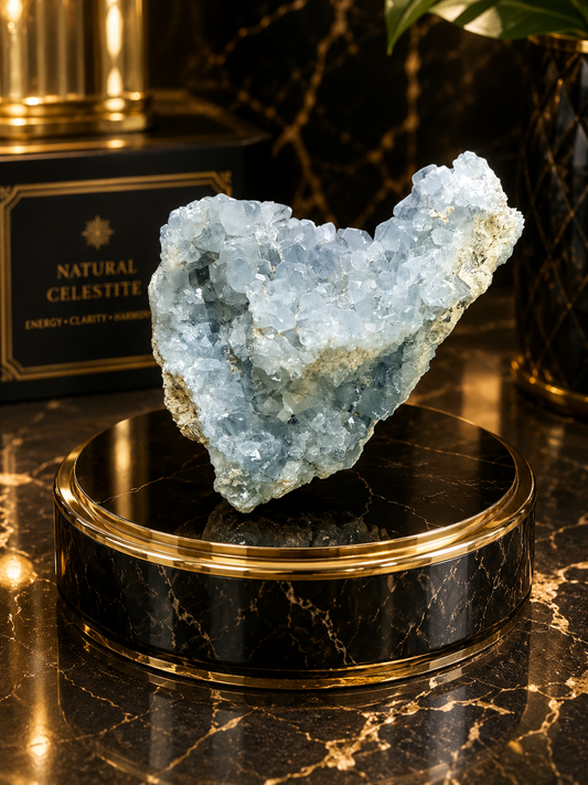 635 Gram Natural Celestite Cluster – Premium Healing Crystal Décor