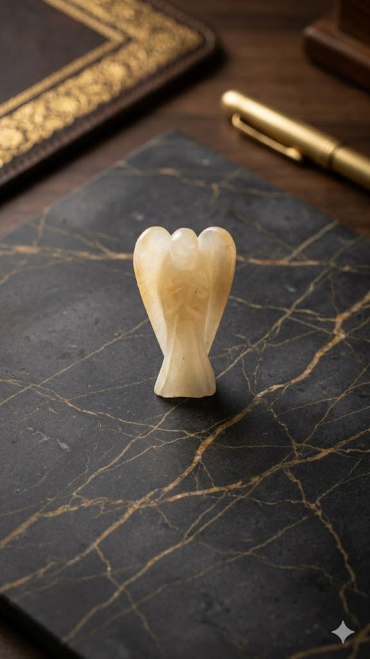 Yellow Aventurine Angel 2 Inch Crystal Healing Angel for Positivity