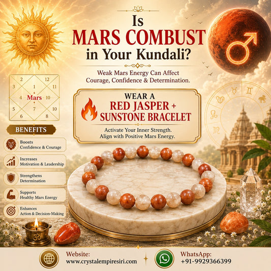 Is Mars Combust in Your Kundali? Best Crystal Bracelet for Weak Mars | Red Jasper + Sunstone Bracelet