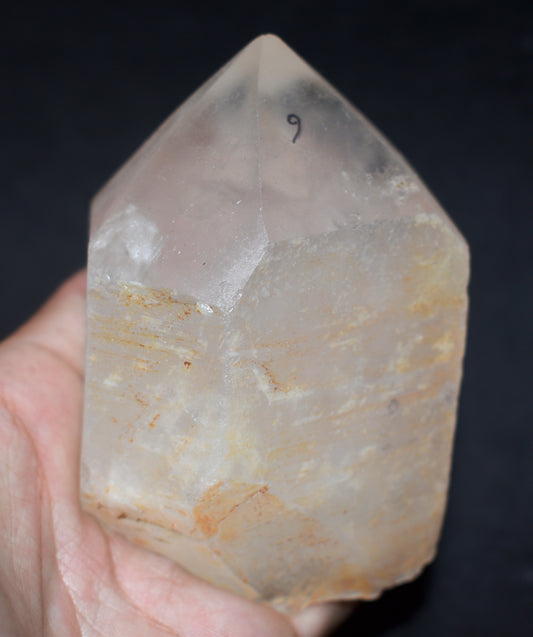 Natural Lemurian Seed Window Crystal Point – Clear Energizing- {Weight- 368.00 Gram}, Size- 3.9'' inches Long