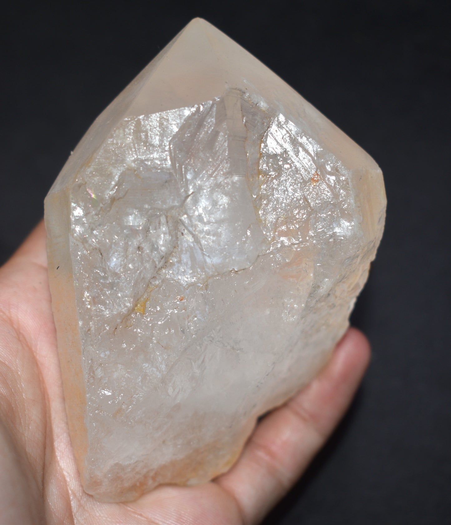 Natural Lemurian Seed Window Crystal Point – Clear Energizing- {Weight- 368.00 Gram}, Size- 3.9'' inches Long