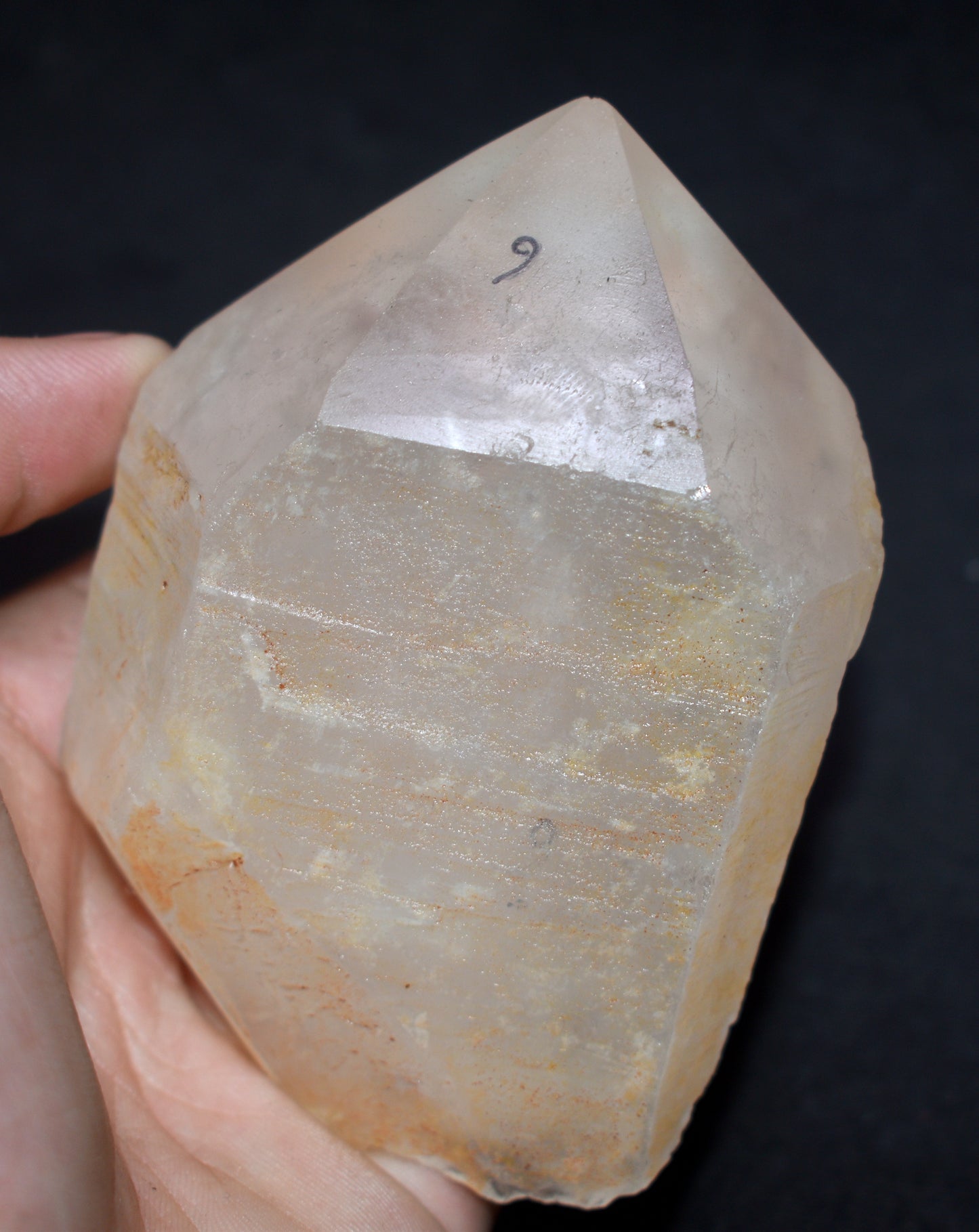 Natural Lemurian Seed Window Crystal Point – Clear Energizing- {Weight- 368.00 Gram}, Size- 3.9'' inches Long