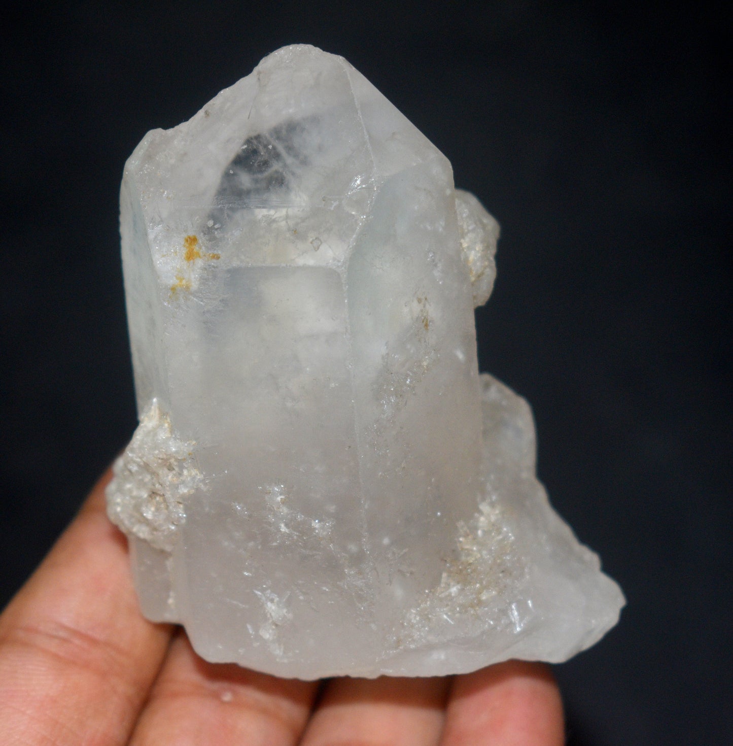 Natural Phantom Quartz Crystal Point with Natural Druzy – High Vibration Healing Stone - {Weight- 182.00 Gram} Size- 3'' inches Long