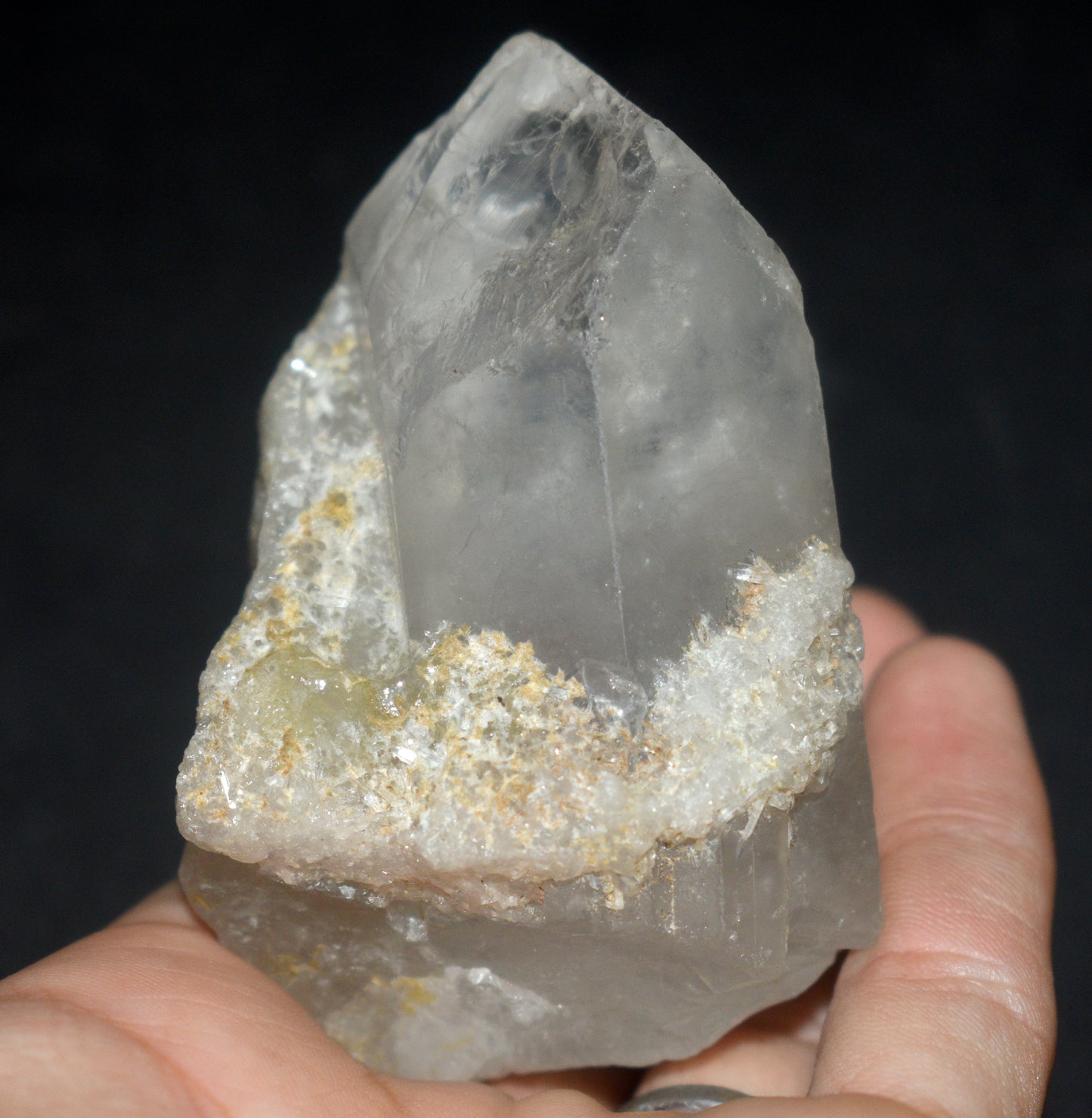 Natural Phantom Quartz Crystal Point with Natural Druzy – High Vibration Healing Stone - {Weight- 182.00 Gram} Size- 3'' inches Long