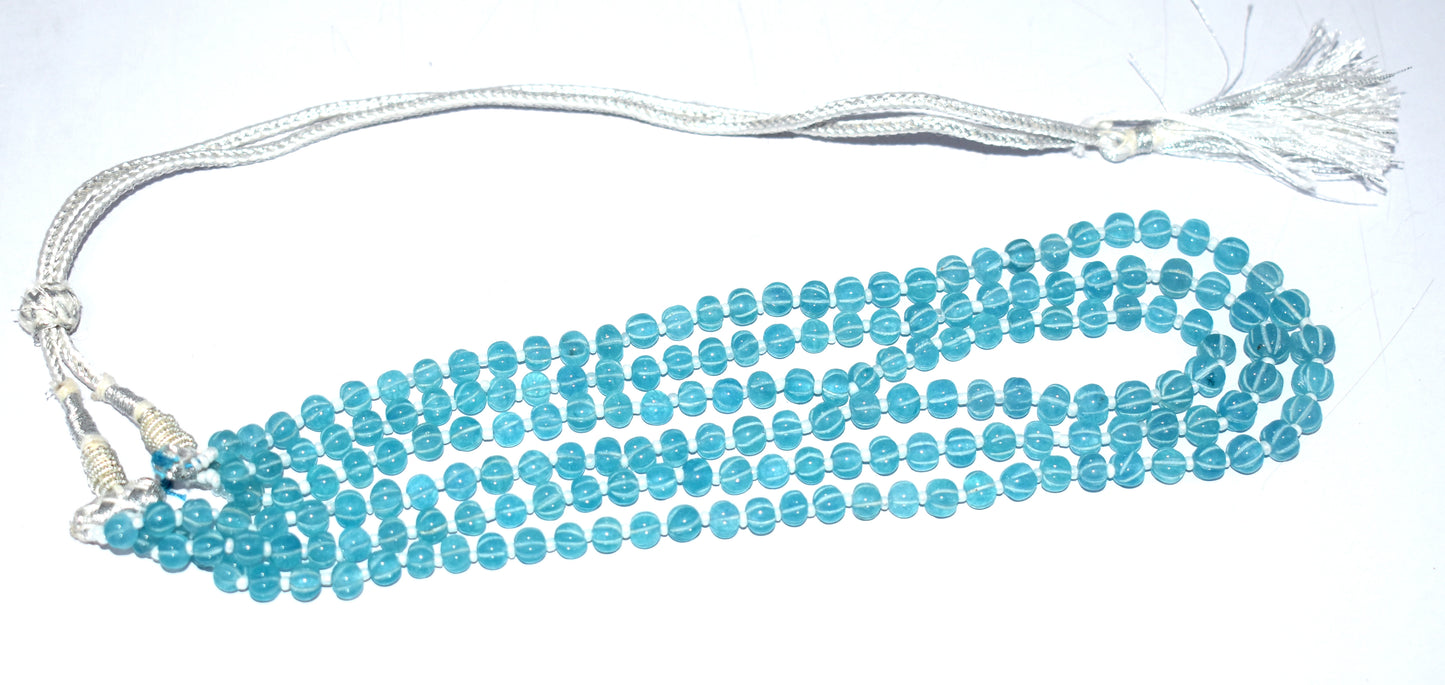 Blue Color Melon Curved Pearl Bead Necklace, 16'' Length, 6mm to 6.5mm – Elegance, Calm Energy & Emotional Balance#SpiritualGrowth #PearlJewelry #MeditationAid #EnergyHealing #GracefulJewelry