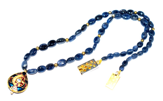 Blue Sapphire Beads Pendant Necklace with Lock, 15'' Length, 5x6mm to 6x8mm – Elegance, Protection & Spiritual Clarity#BlueSapphireNecklace #PendantNecklace #SapphireJewelry #HealingJewelry #SpiritualClarity #ProtectionBeads #ChakraHealing #HolisticWellness #PositiveEnergy #SapphirePendant #LuxuryJewelry #MentalClarity #EmotionalHealing #JewelryWithMeaning #ElegantJewelry