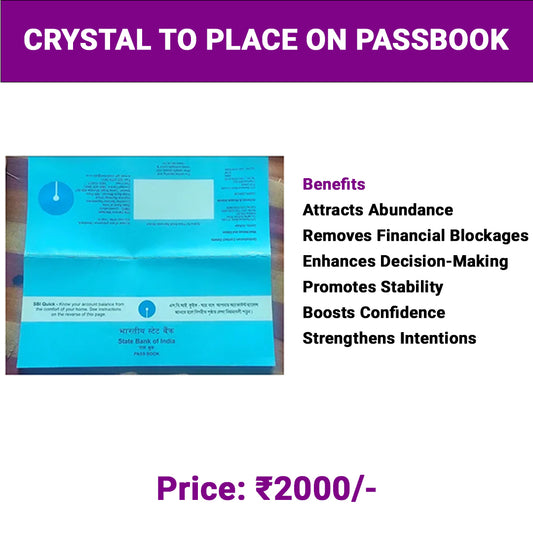 Crystal to place on Bank Passbook