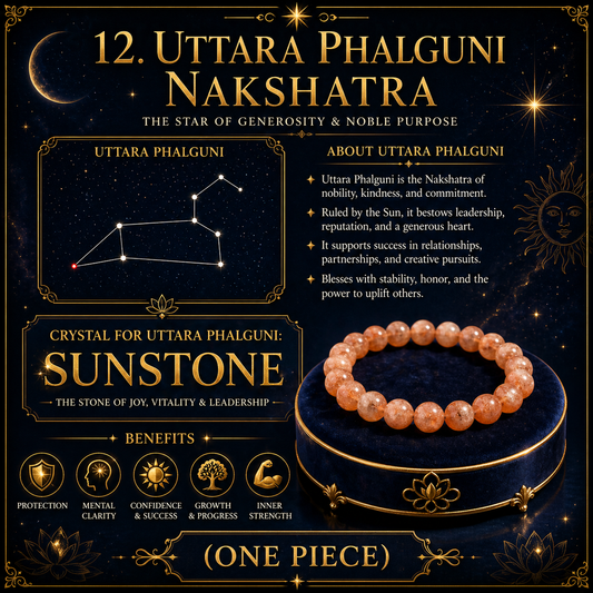 12. Uttara Phalguni Nakshatra Crystal | Sunstone Adjustable Bracelet
