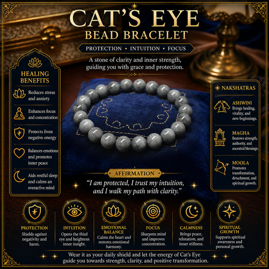 Cat's Eye Bead Bracelet 8 mm Size