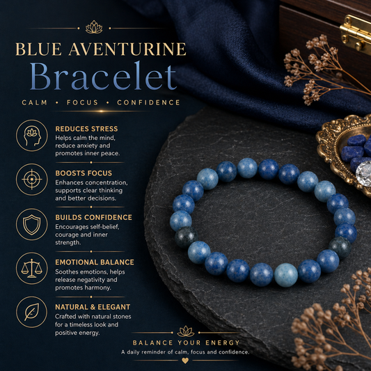Blue Aventurine Adjustable Bracelet, 8 MM Size