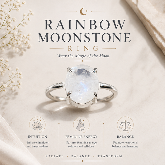 Rainbow Moonstone Ring