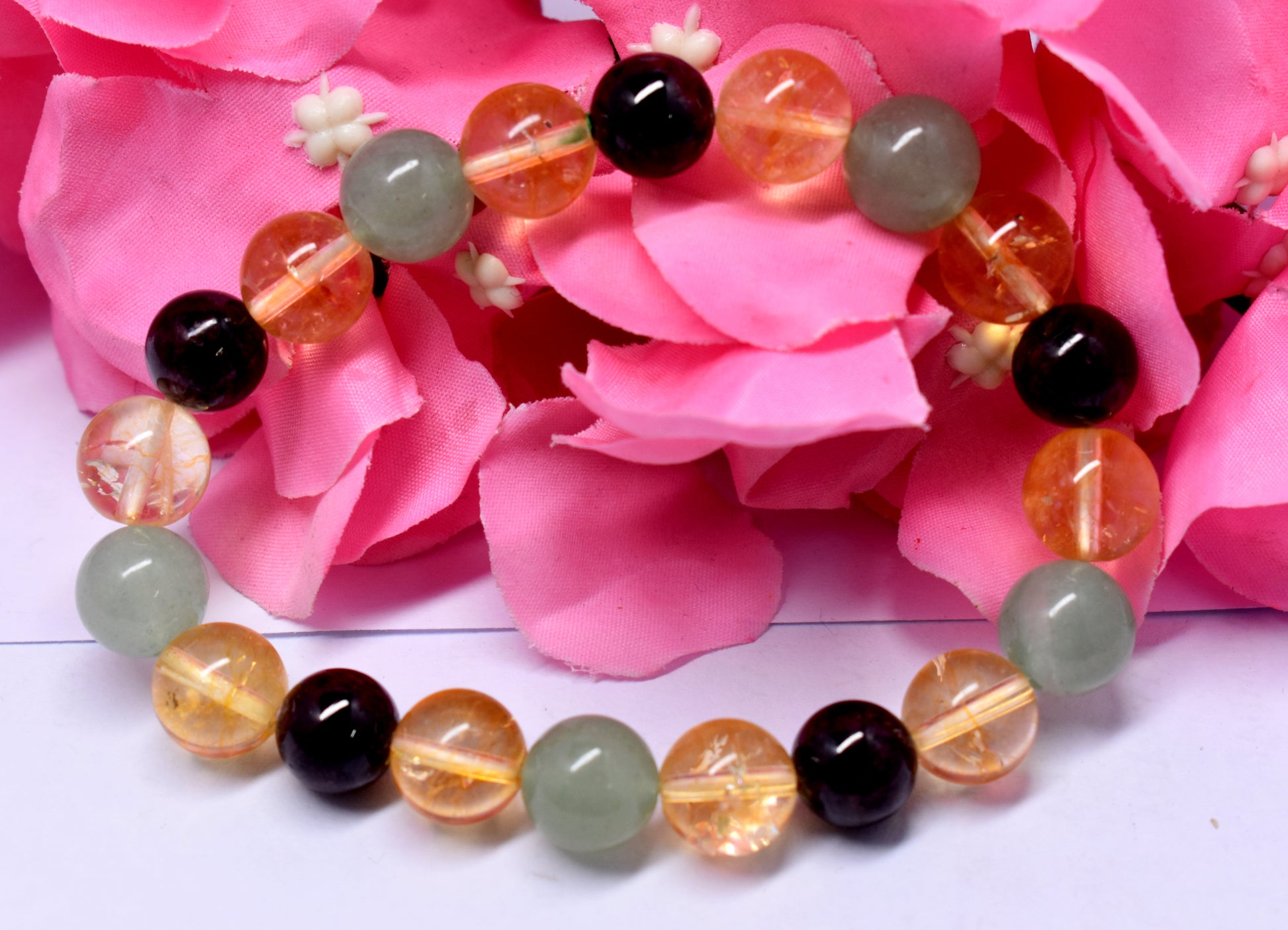 Citrine, Green Aventurine, and Red Garnet Bead Bracelet – Boosts Abundance, Prosperity, and Strength #Citrine #GreenAventurine #RedGarnet #Abundance #Prosperity #Strength #CrystalBracelet