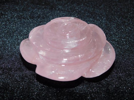 Natural Rose Quartz Curved Flower Gemstone