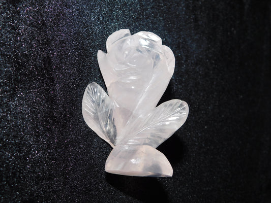 Natural Rose Quartz Curved Flower