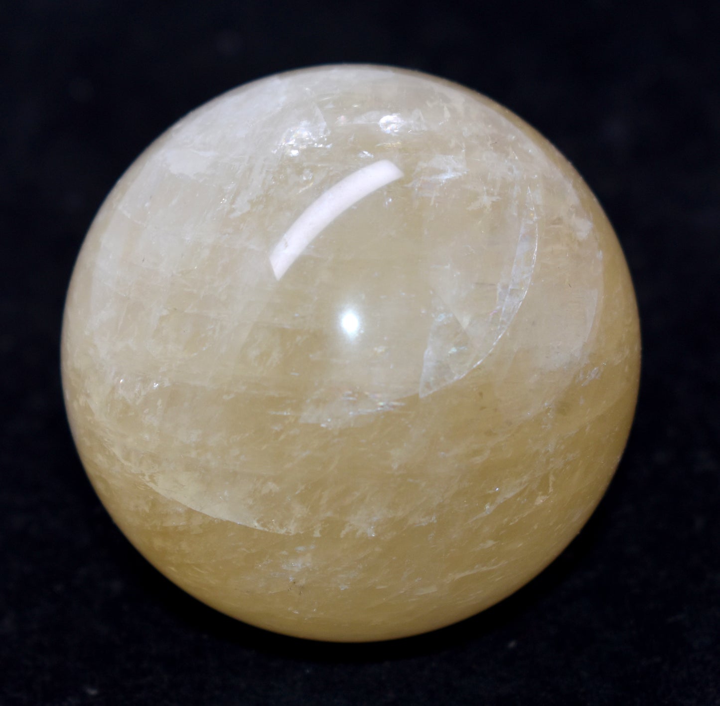 Yellow Calcite Ball, Crystal Sphere // High Quality very clear Calcite with rainbows