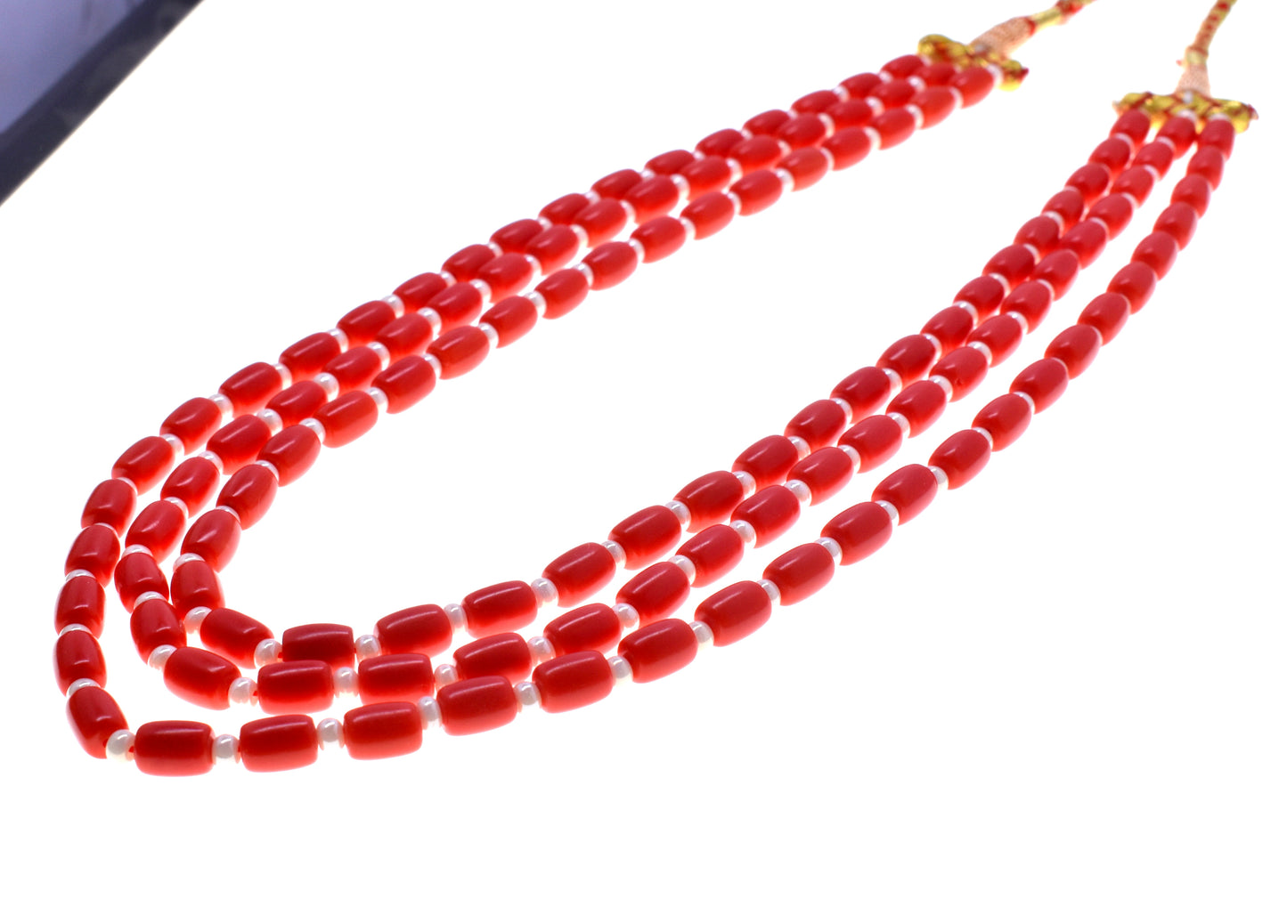 Moonga Color Orange Bead Fancy Necklace Jewelry